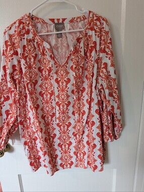 Chico's Tunic Blouse Size 3 (Fits Sz 18) XL